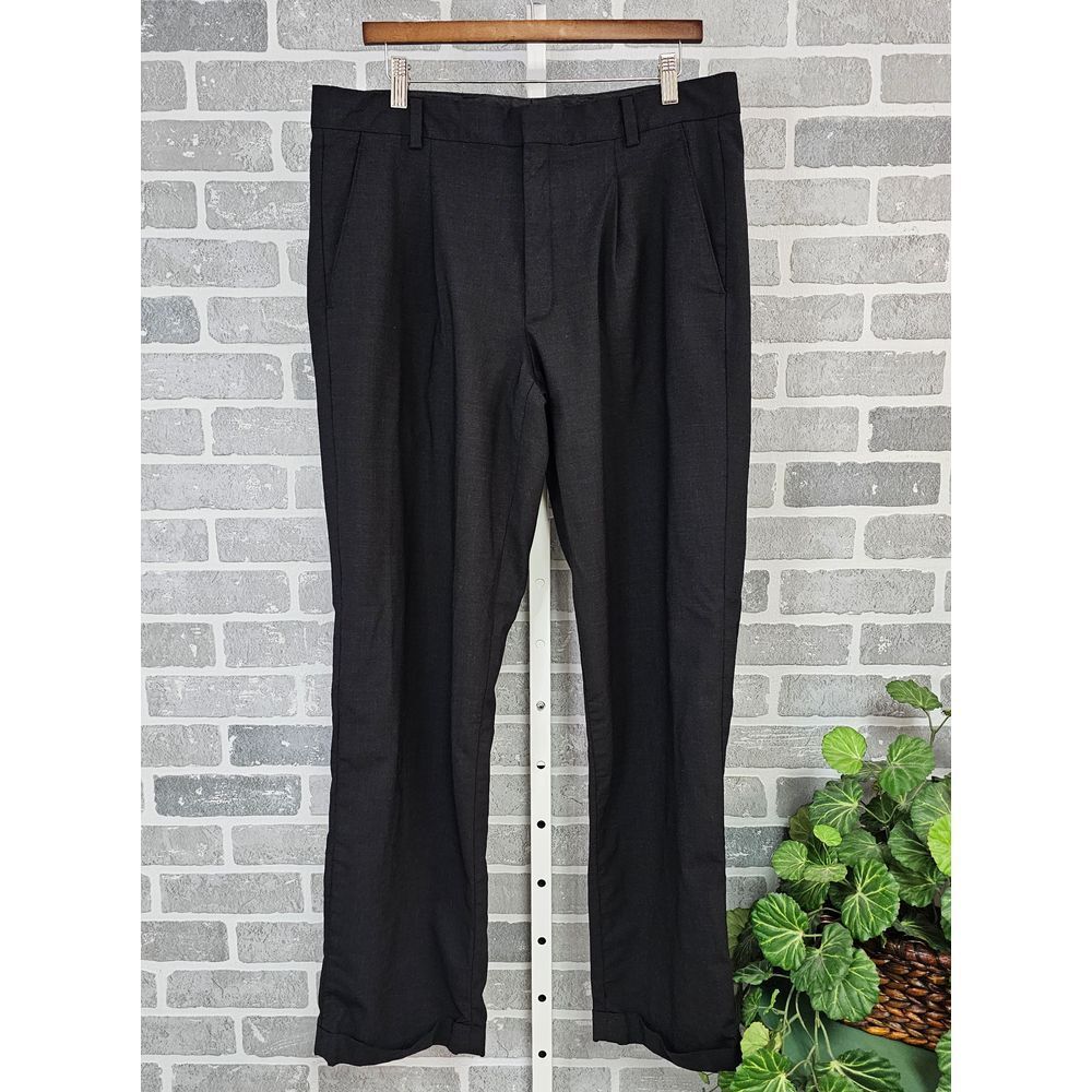 Tiger Woods Collection Black Wool Blend Dress Pants‎ Cuffed Golf Trousers 36x32